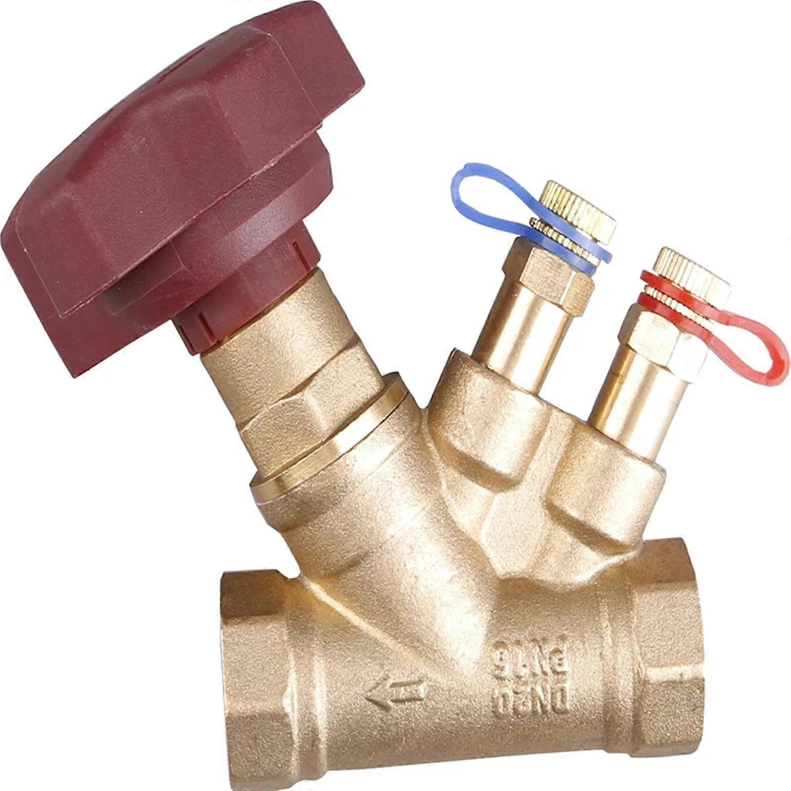 DN25 Brass Flow Control Valve Balancing Valve for Heating System with Precise Flow Adjustment