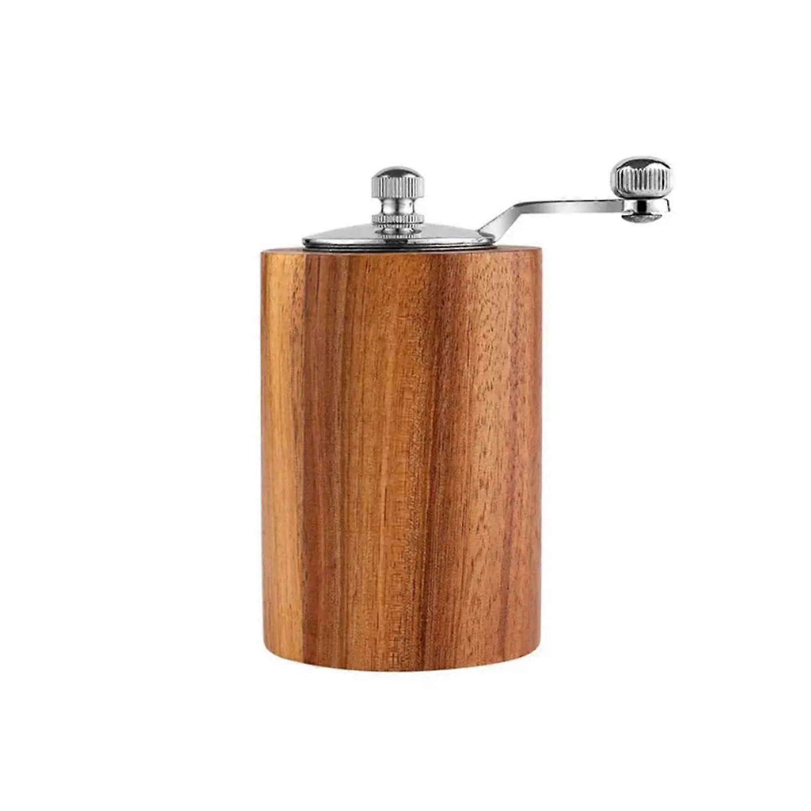 Wooden Salt and Pepper Grinder with Adjustable Ceramic Core, Manual Pepper Mill for Kitchen