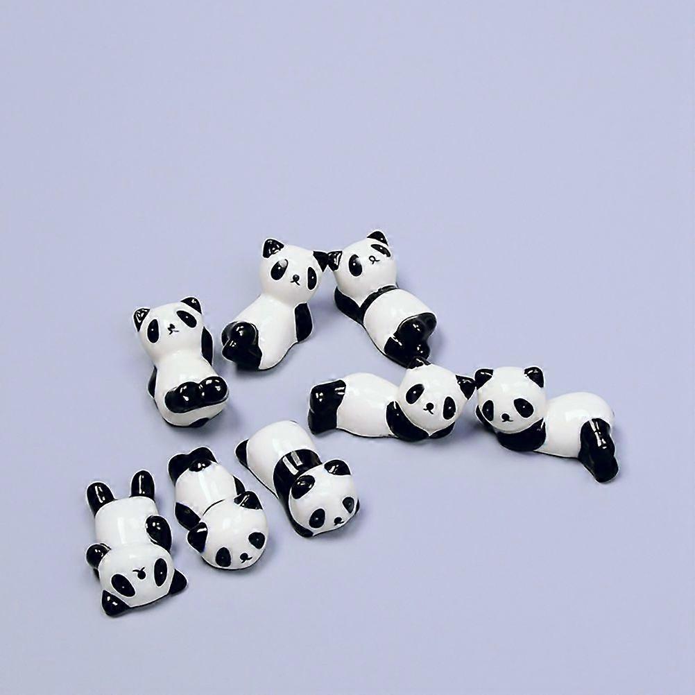 5Pcs Panda Chopsticks Rest Ceramic Flatware Holder Storage Rack (Random Style)