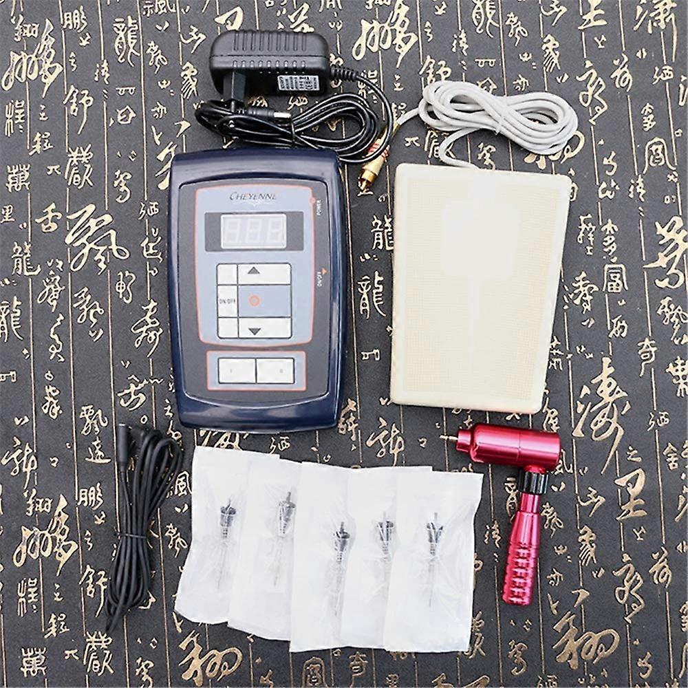 Permanent Makeup Machine Kit with Rotary Tattoo Pen, LCD Power, Dual Output, Adjustable Needle