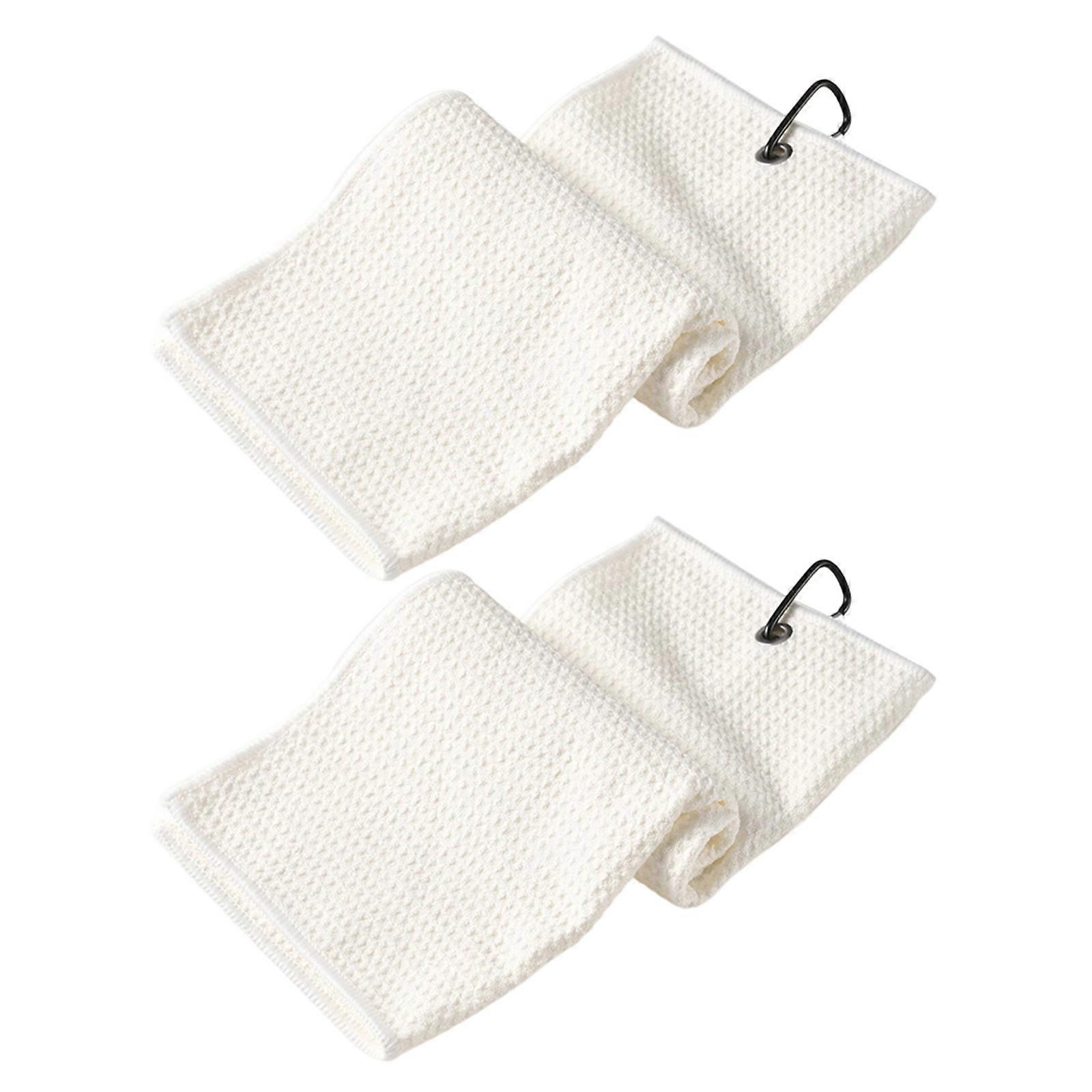 Easy Washing Golf Towel Fast Drying Polyester Materials for Golf Playing  White