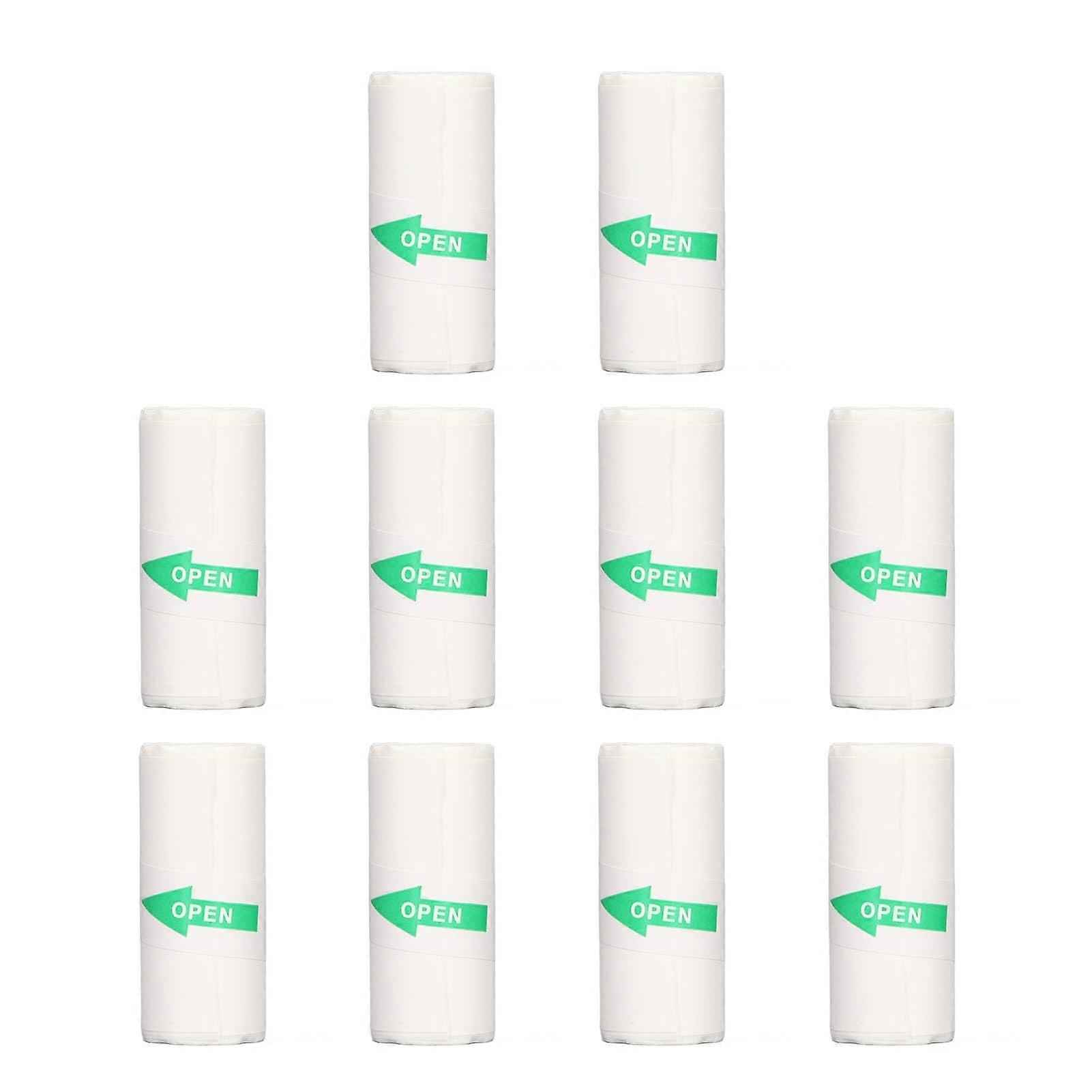 10PCS 57mm Thermal Printer Sticker Paper Rolls, White SelfAdhesive Labels for Mini Printer