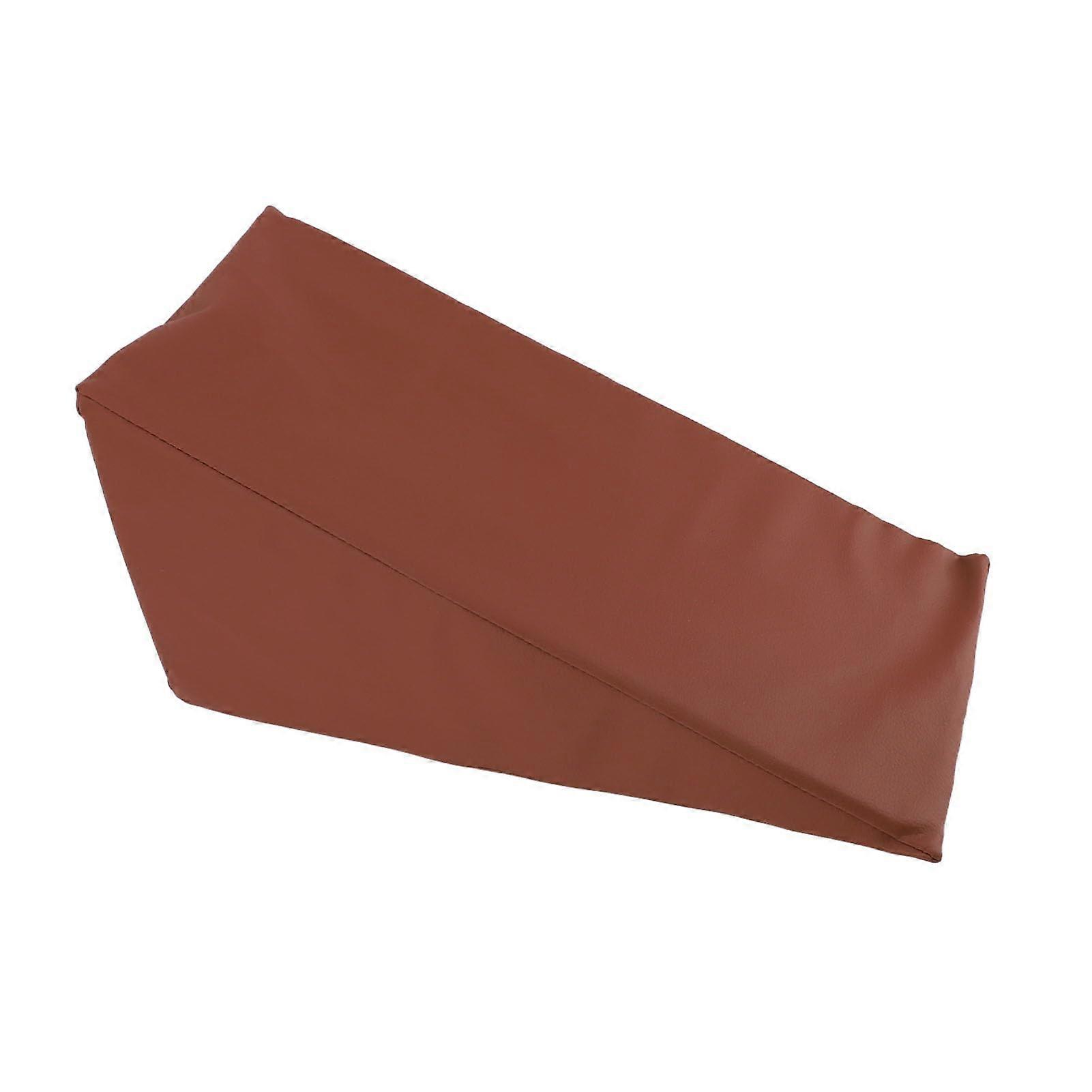 Forearm Support Pillow with Ergonomic Triangular Design, Brown Leather Arm Positioning Wedge
