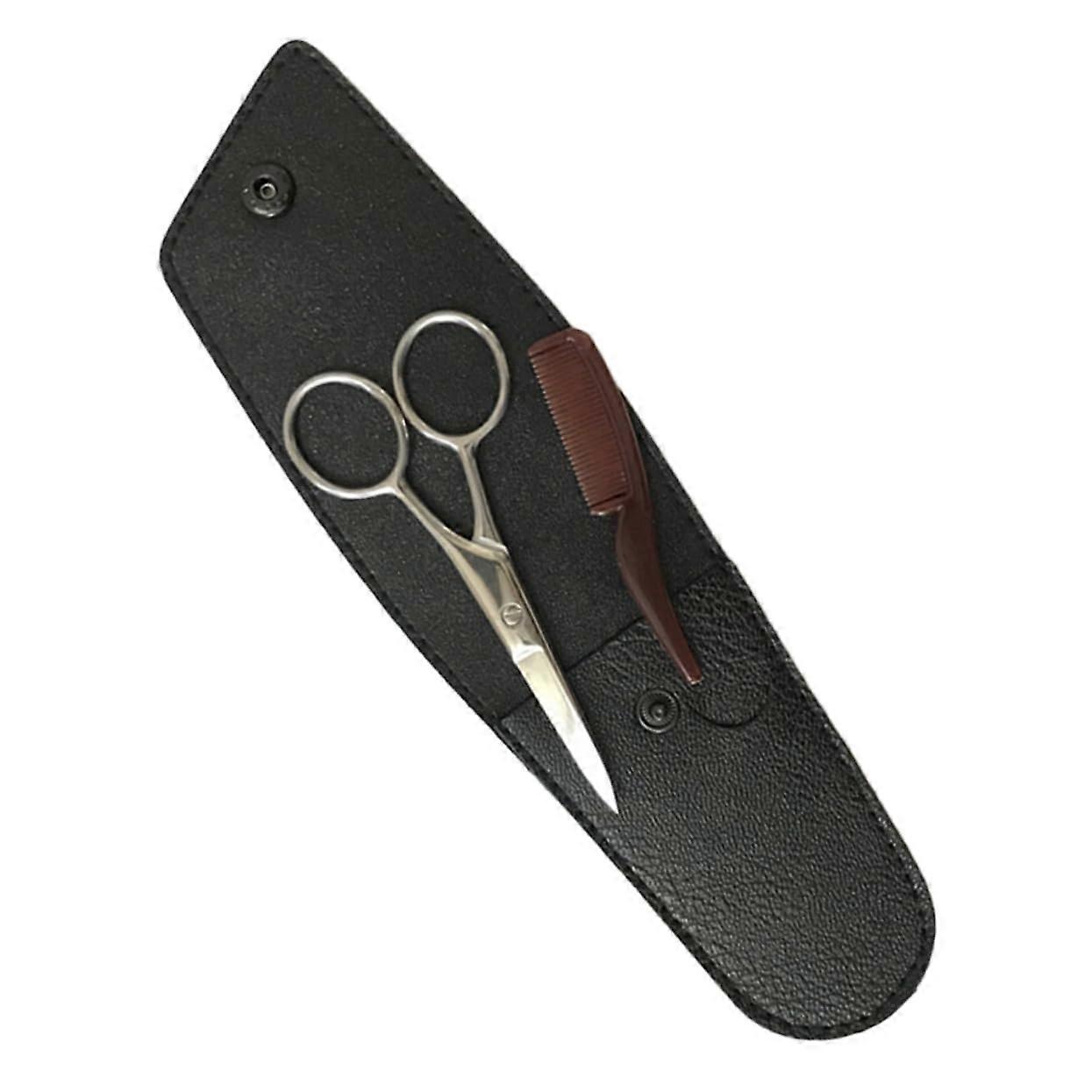 Beard Scissors Set Stainless Steel for Men Precise Beard Styling with Comb Professional 2Piece