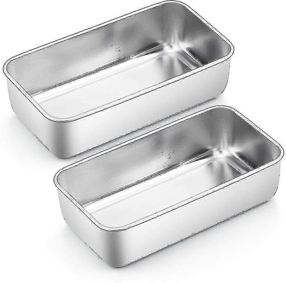 Loaf Pan, Set Of 2, Stainless Steel Bread Baking Mold, Rectangular Cake Pan (hy)