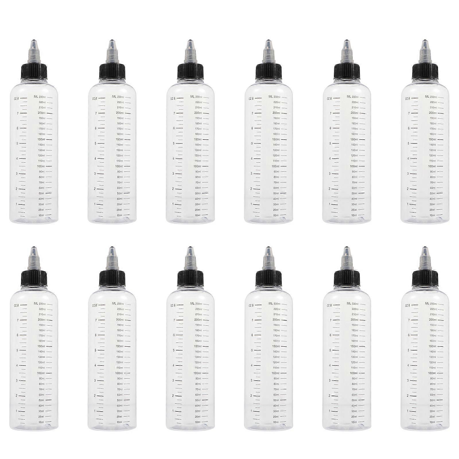 12Pcs Plastic Squeeze Dispensing Bottles Scale Squeeze Bottles Liquid Bottles