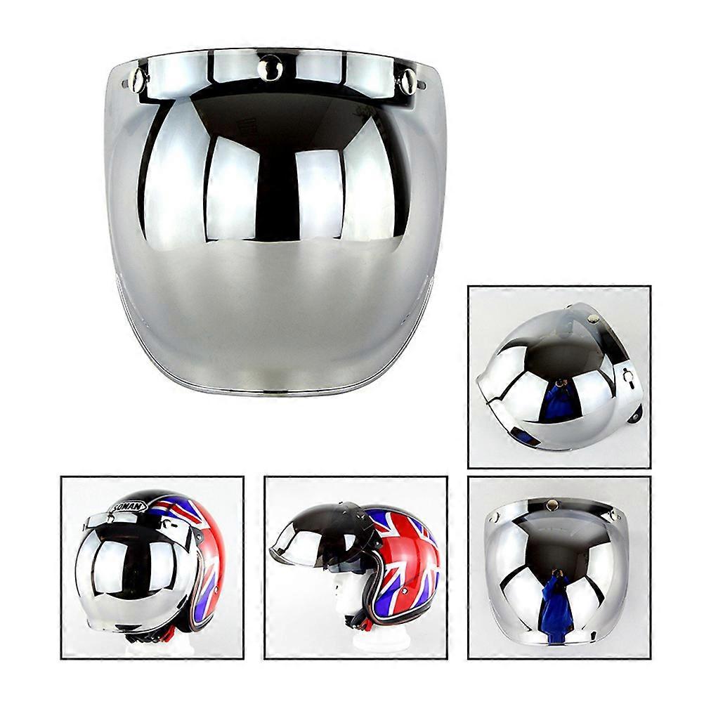 Motorcycle Visor Anti-Glare Windproof Shield with Buckle Rack for DIY Silver