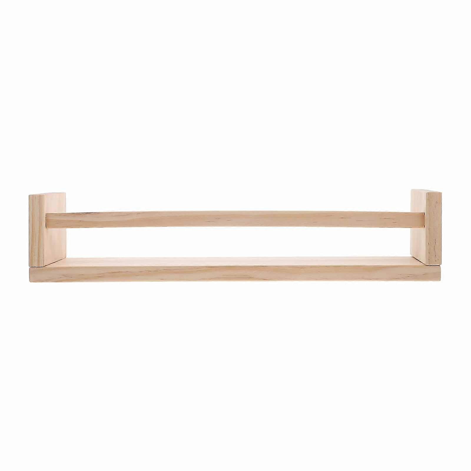 Khaki Wooden Wall Shelf Multi-Function Floating Shelf Wall Rack 1Set for Home
