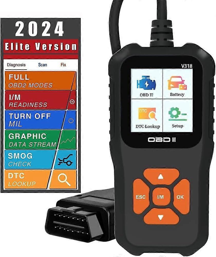 OBD2 Scanner for Check Engine Light with Live Data, Wide Vehicle Compatibility, No Battery Required