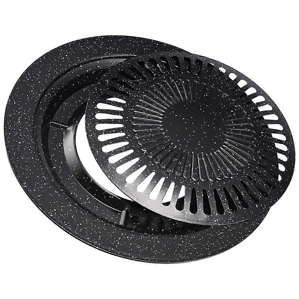 Nonstick Barbecue Grill Pan Iron Double-Layer Pan for Camping 1 Supply