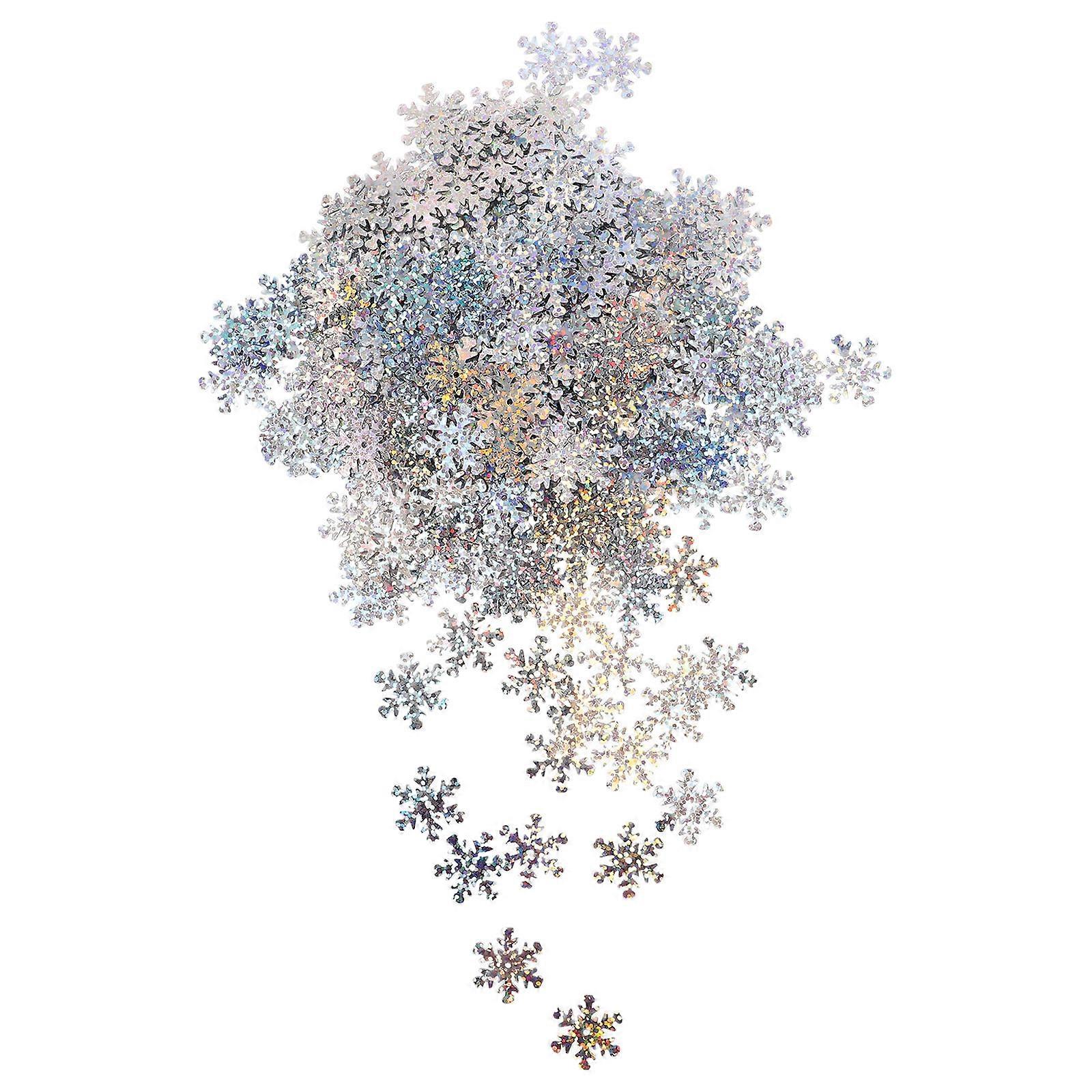 Silver Snowflake Sequins for Decoration with Glitter Effect 30G Pack