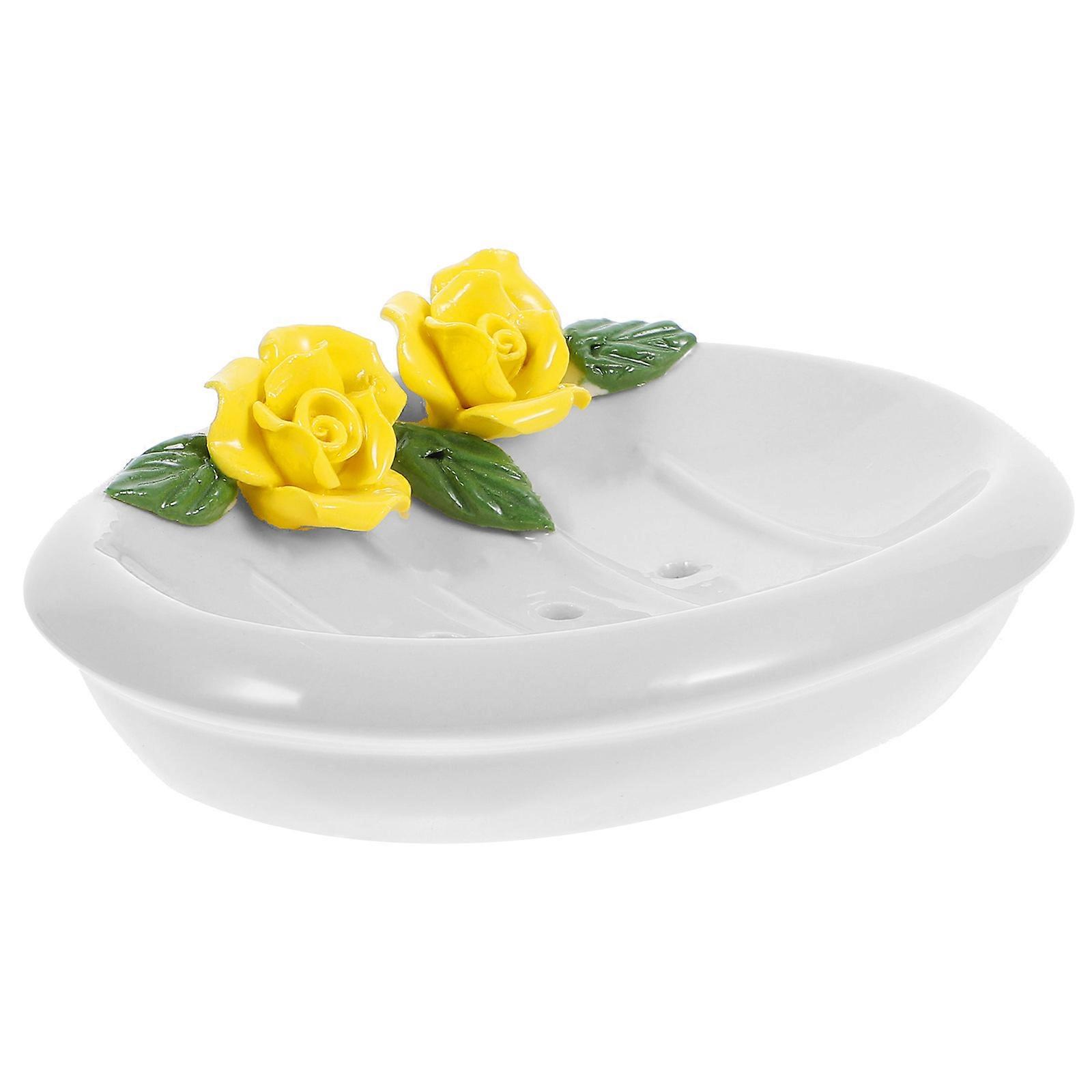 Soap Dish Ceramic Soap Rack for Bathroom Use in 5Pcs Set