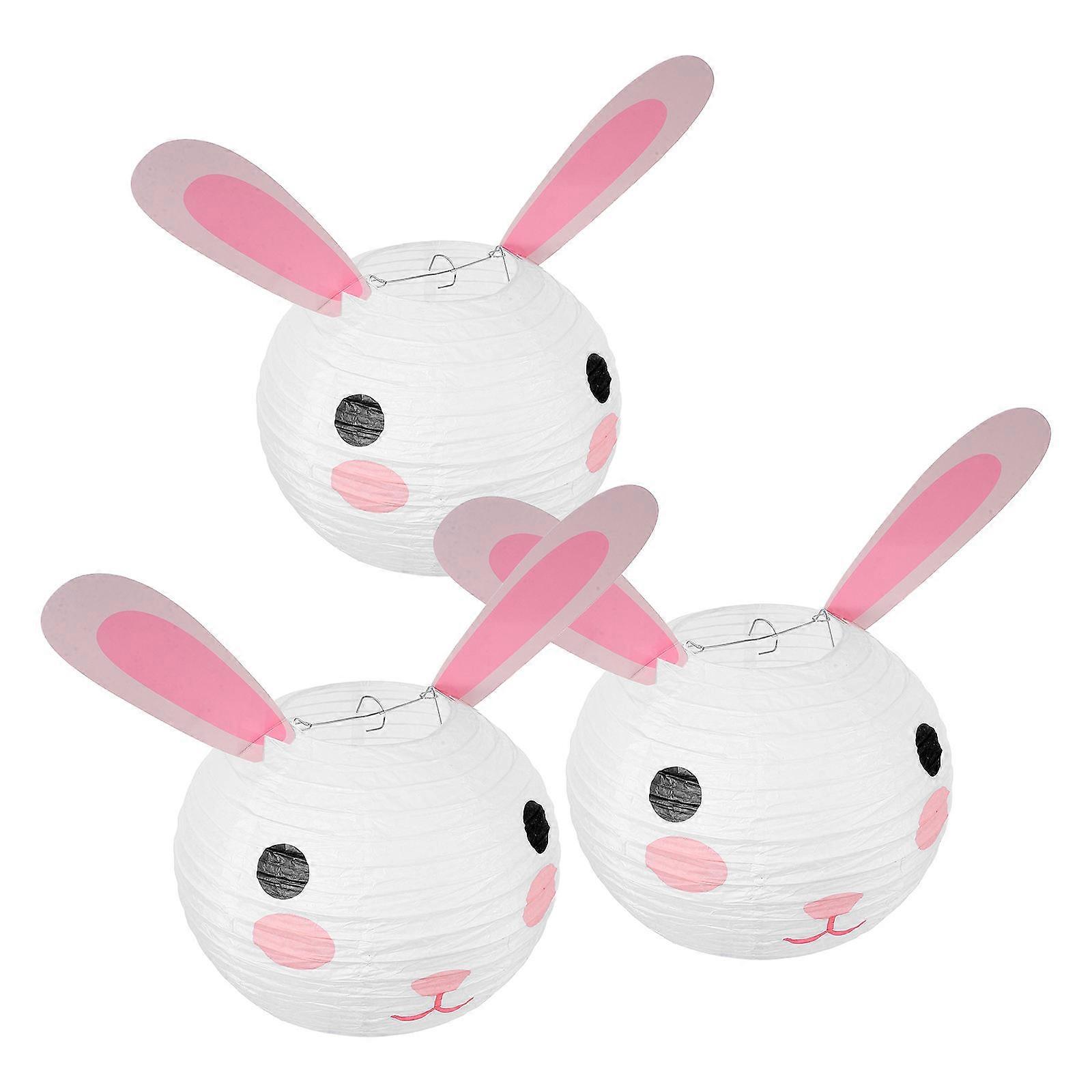 Bunny Lantern Paper Decorations for Easter Party Hanging 3Pcs