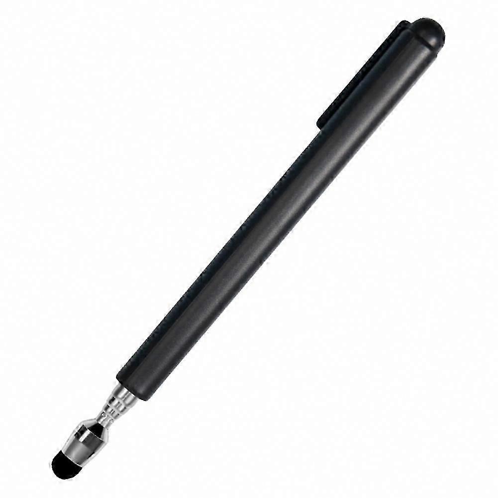 Adjustable Stylus Pen for Touchscreen Devices, Retractable Pointer with Soft Flocking Tip in Black