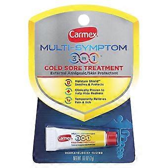 Carmex, Multi-Symptom, 3 In 1 Cold Sore Treatment, 0.07 oz (2 g)