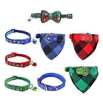 3 piezas de collar tipo bandana para perro, collar tipo bandana ajustable con estampado de cuadrícula, accesorios tipo bandana para cachorros.