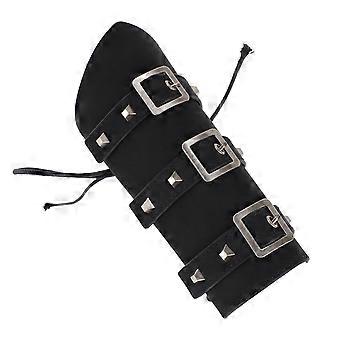 Black Punk Wristband Bracers for Outdoor Riding with Artificial