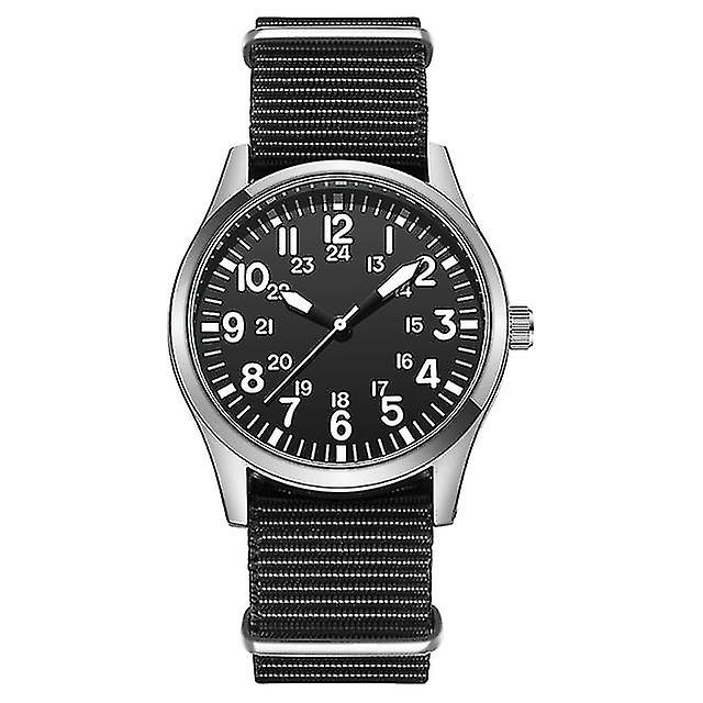 Air Force Field Watch Nylon Strap 24h Display Quartz Movement 41mm Relogio Masculino