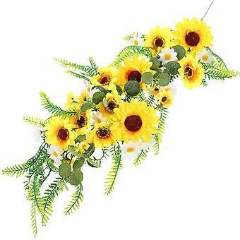 Kunstmatige zonnebloem bloemen muur opknoping zonnebloem strip decor achtergrond decoratie