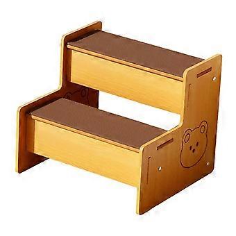 Wooden 2 Step Dog Stairs, Lightweight Detachable Dog Slope Stairs for Couches Bed, Non Slip Pet Steps for Older Small Dogs