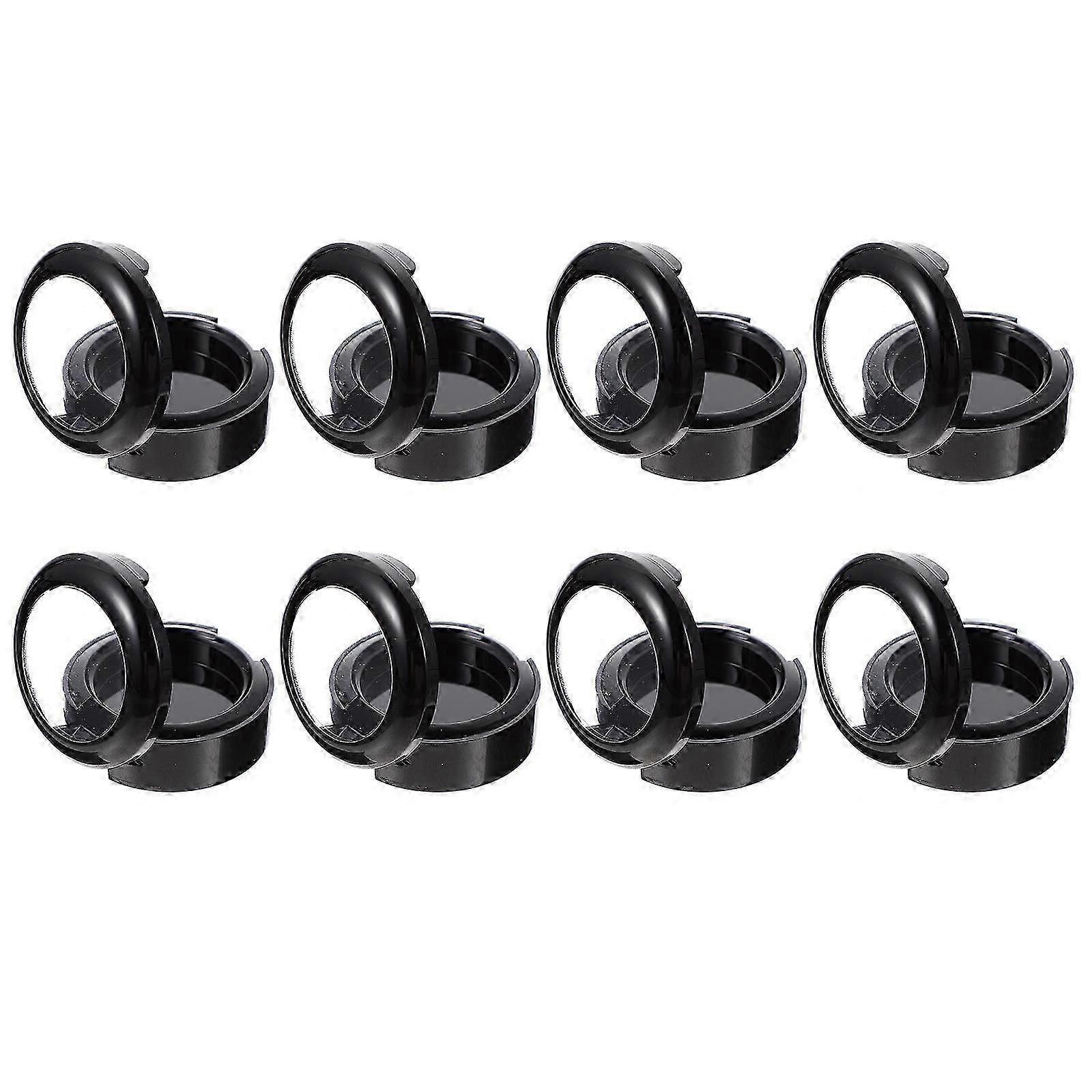 Eyeshadow Compact Case for Storage Use 8Pcs Black ABS Makeup Container