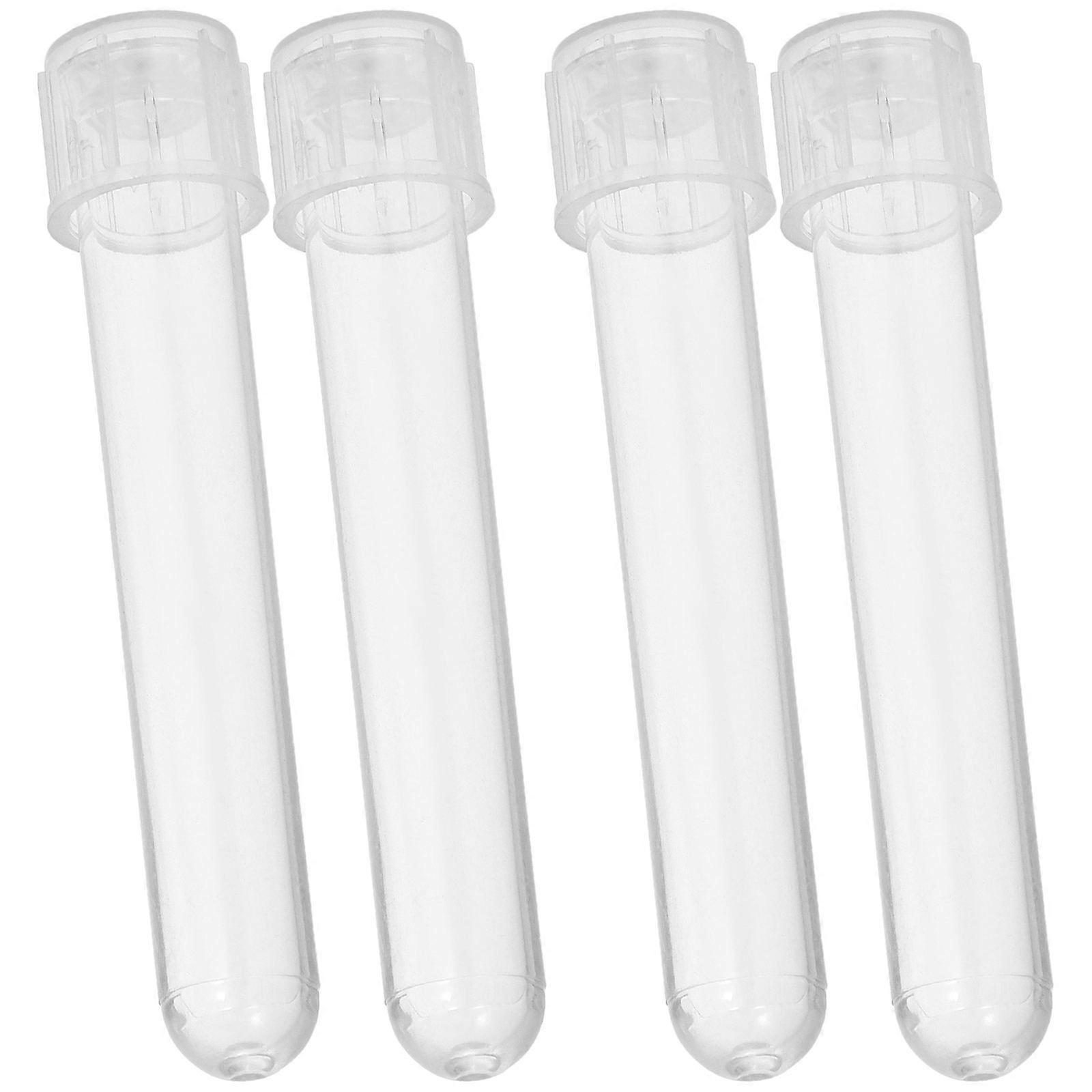 24pcs Test Tubes with Cap Plastic Sample Testing Tubes Cells Sample Liquids Tubes 5ml