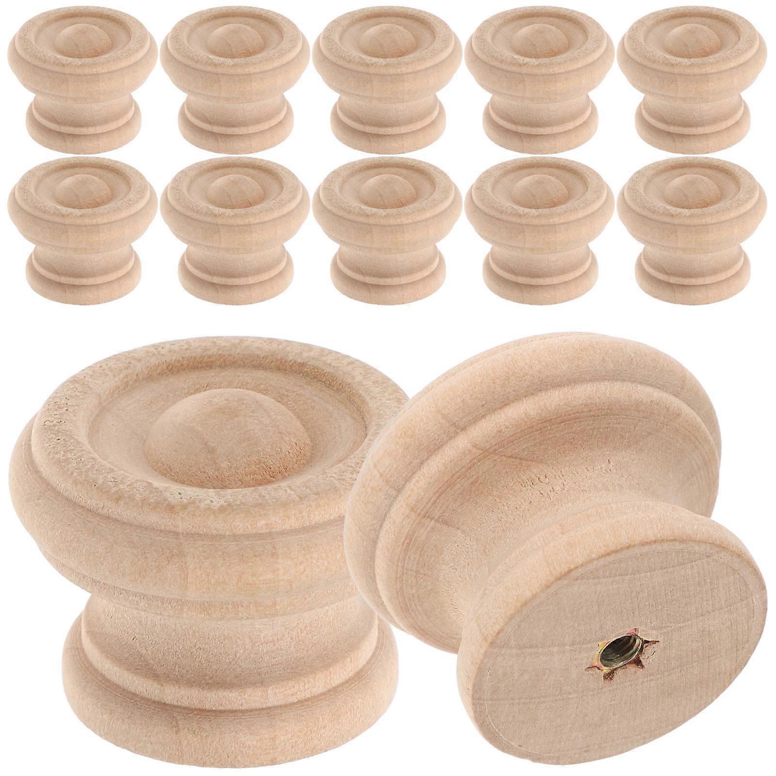 Wood Drawer Knobs for Cabinets Offering Durable Function 48Pcs Khaki