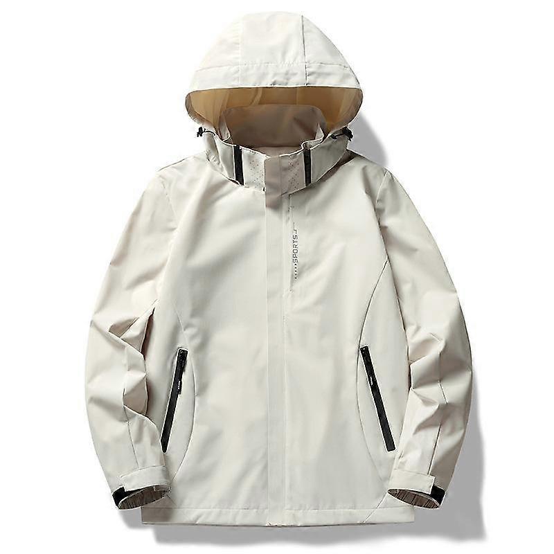 Jacket Single Layer Hooded Solid Color Waterproof Thin Single Stroke Windproof Jacket Men's Three Proof Mountaineering Suit