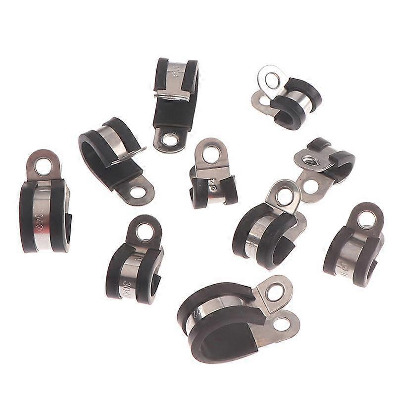 2pcs Rubber Lined P Clips Cable Mounting Hose Pipe Clamp
