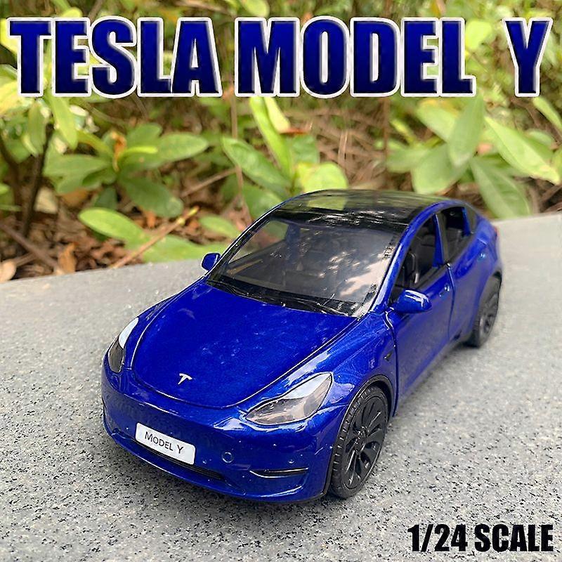 Modèle Y Blanc - Tesla Roadster modèle Y modèle 3 en alliage, 1:24, Jouet pour enfants, Cadeau'anniversaire à