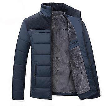 Jacket Men's Thickened Parkas Stand Collar Jacket Men's Coat Winter Warm Thick Zipper Coat Padded Overcoat Men
