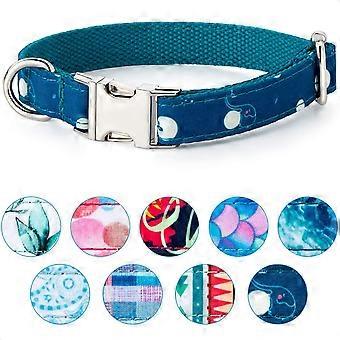 UBIUO Cute Boy Dog Collar for Small Dogs, Soft Webbing Dog Collar for Medium Dog (Elephant Blue, M)