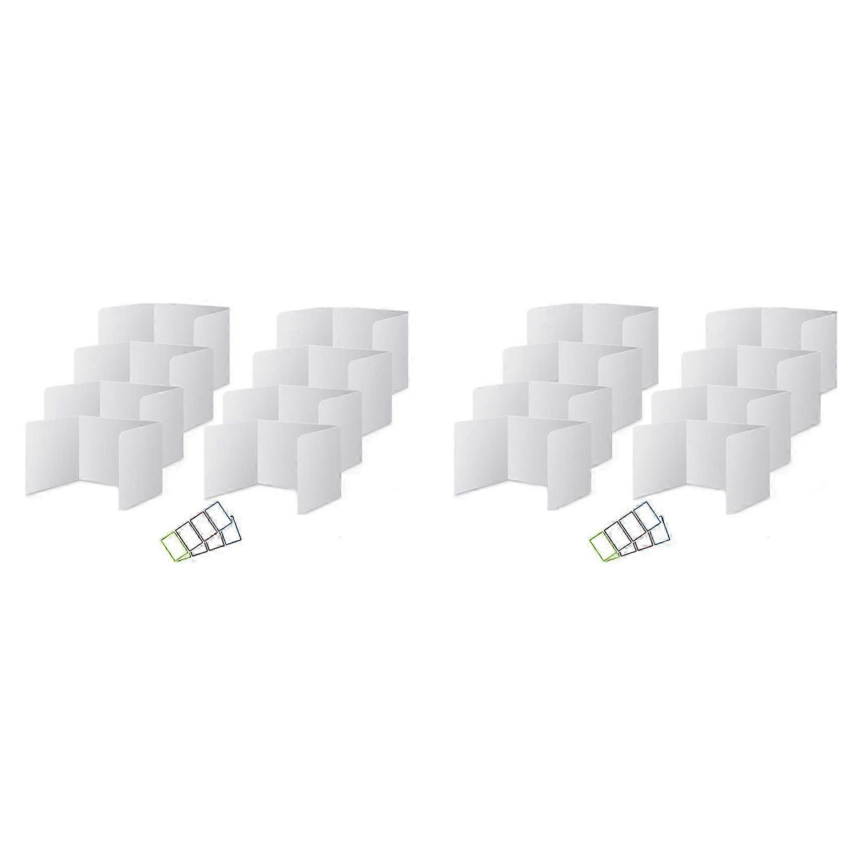 16 Pack Desk Dividers, Waterproof Plastic Study Carrel Divider, Privacy Classroom Shield