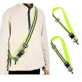 Reflective tape for night walking - 2 adjustable safety belts, running and outdoor visibility [MI],L