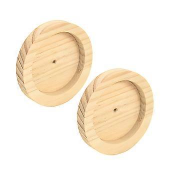Wooden Food Dish for Hamster Hamster Feeding Bowl 2Pcs Practical Feeder