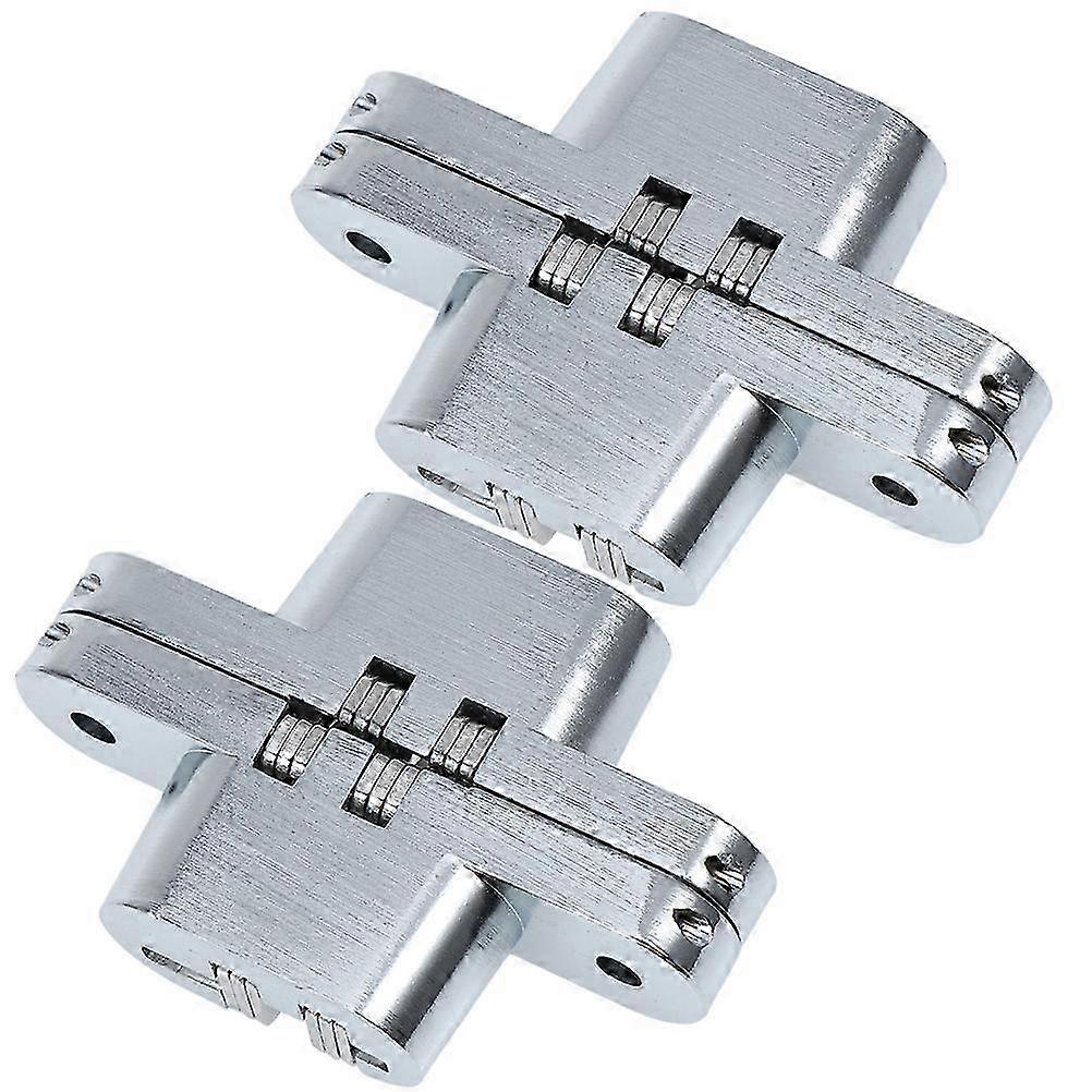 Concealed Door Hinges 2Pcs Cross Concealed Hinge Silver High-Grade compatible with Folding Door Use