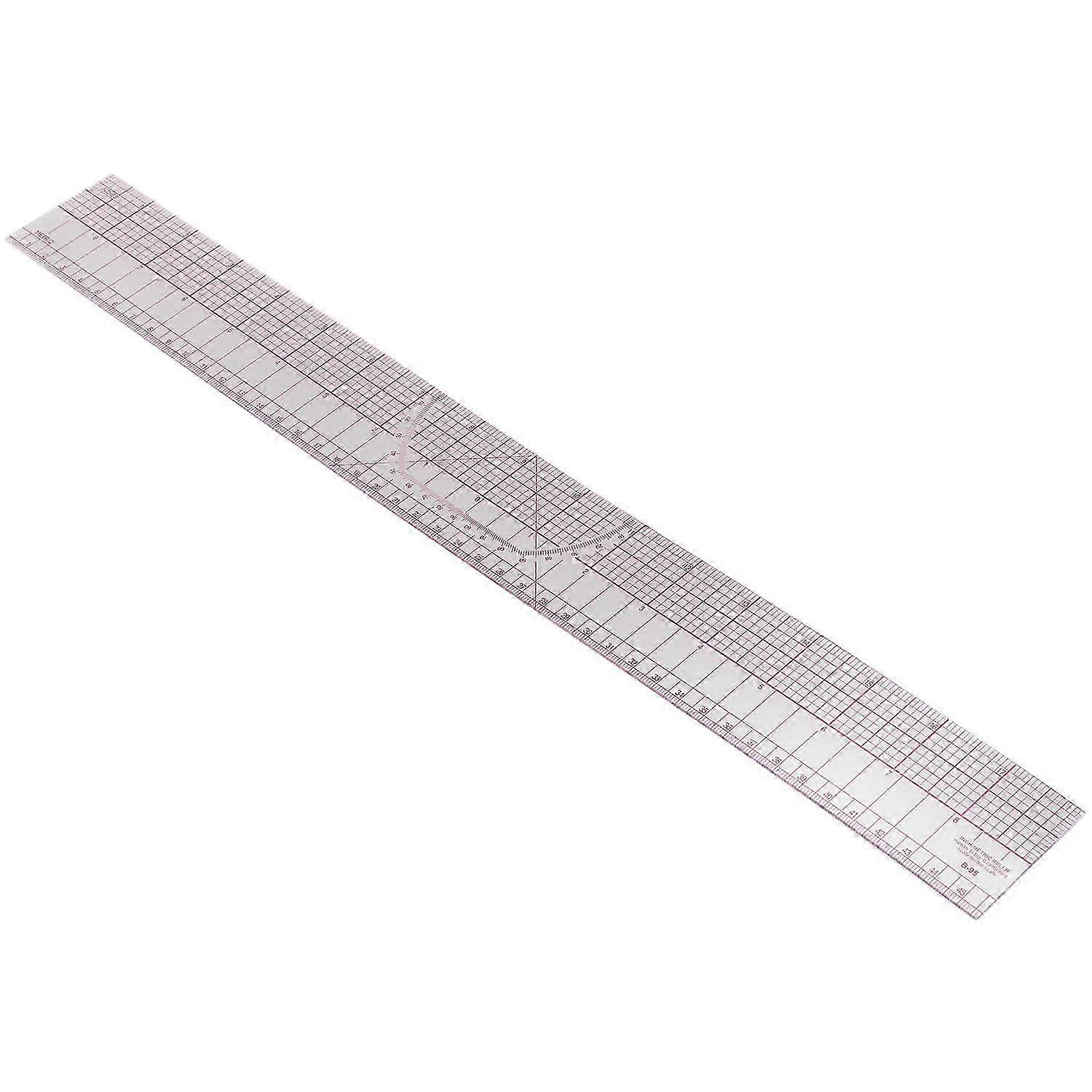 Drawing Tool Squares Angles Parallel Line Soft Plastic Metric Ruler Clear Pink