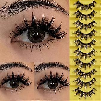 600 stuks voorgevormde wimperwaaiers, C/D krul 0,07 mm dikte 10D, meerkleurig groen/rood/paars/donkerbruin/lichtbruin/blauw 8-15 mm, natuurlijk zacht
