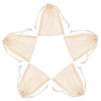 5Pcs Cotton and Linen Soap Pouches for Bathing Use Beige Soap Bags