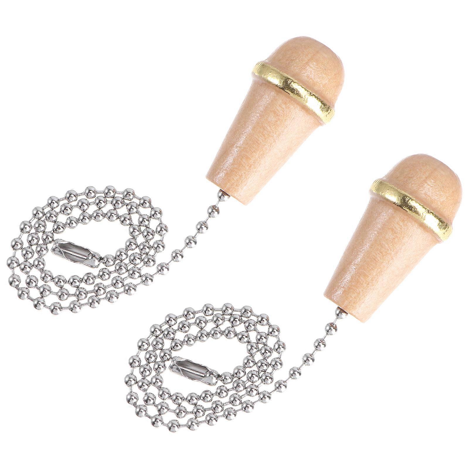 Ceiling Fan Chains Unique Pull Chains for Household Use 2Pcs Wood Material