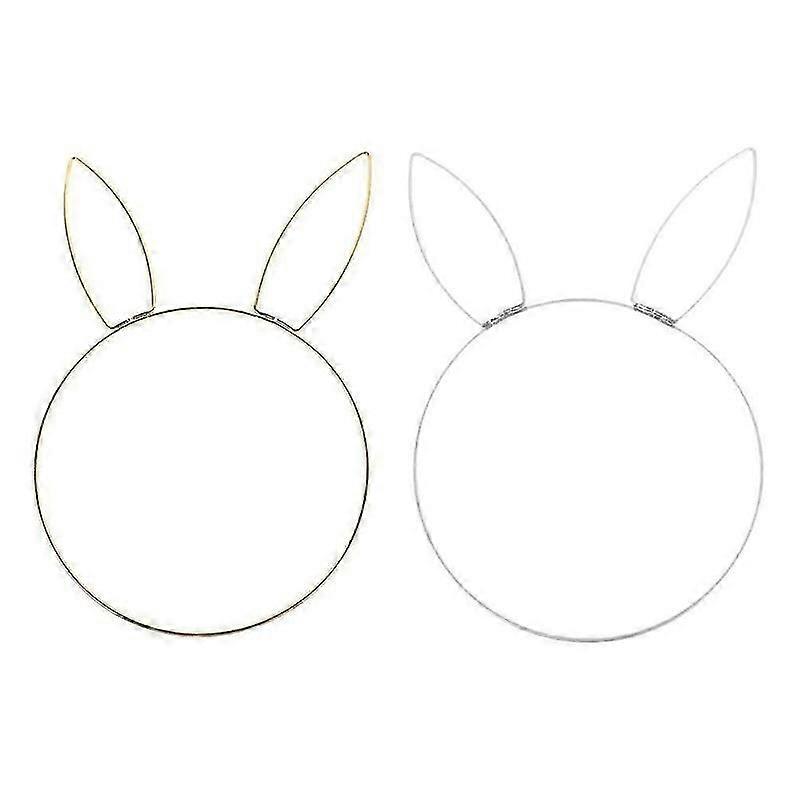 easter bunny wreath frame 2pcs iron ring for bookshelf