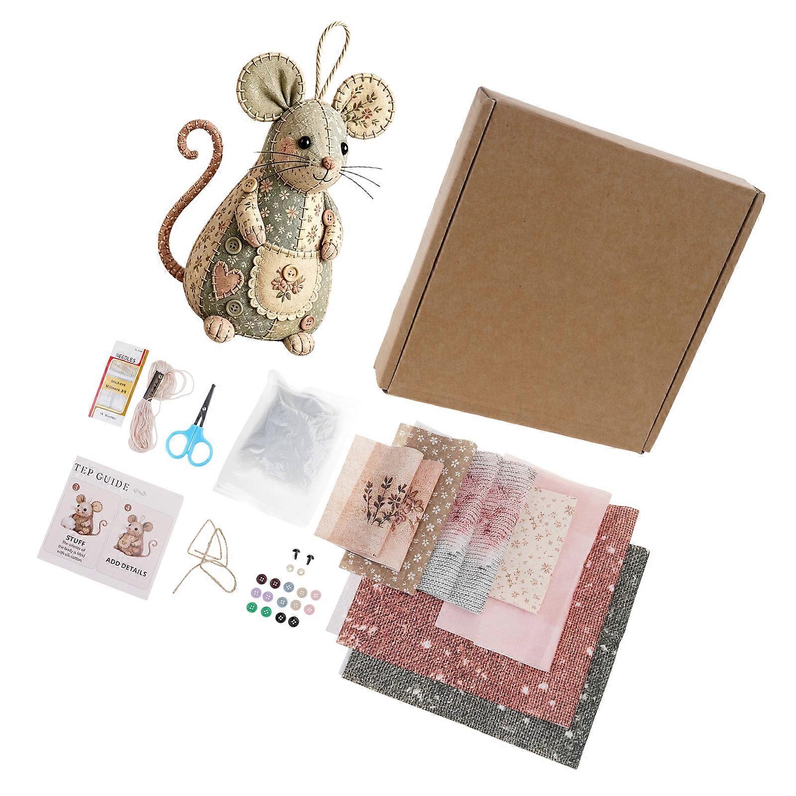 Soft Fabric Mouse Sewing Project For Kids Develops Fine Motor Skills And Imagination Multicolor
