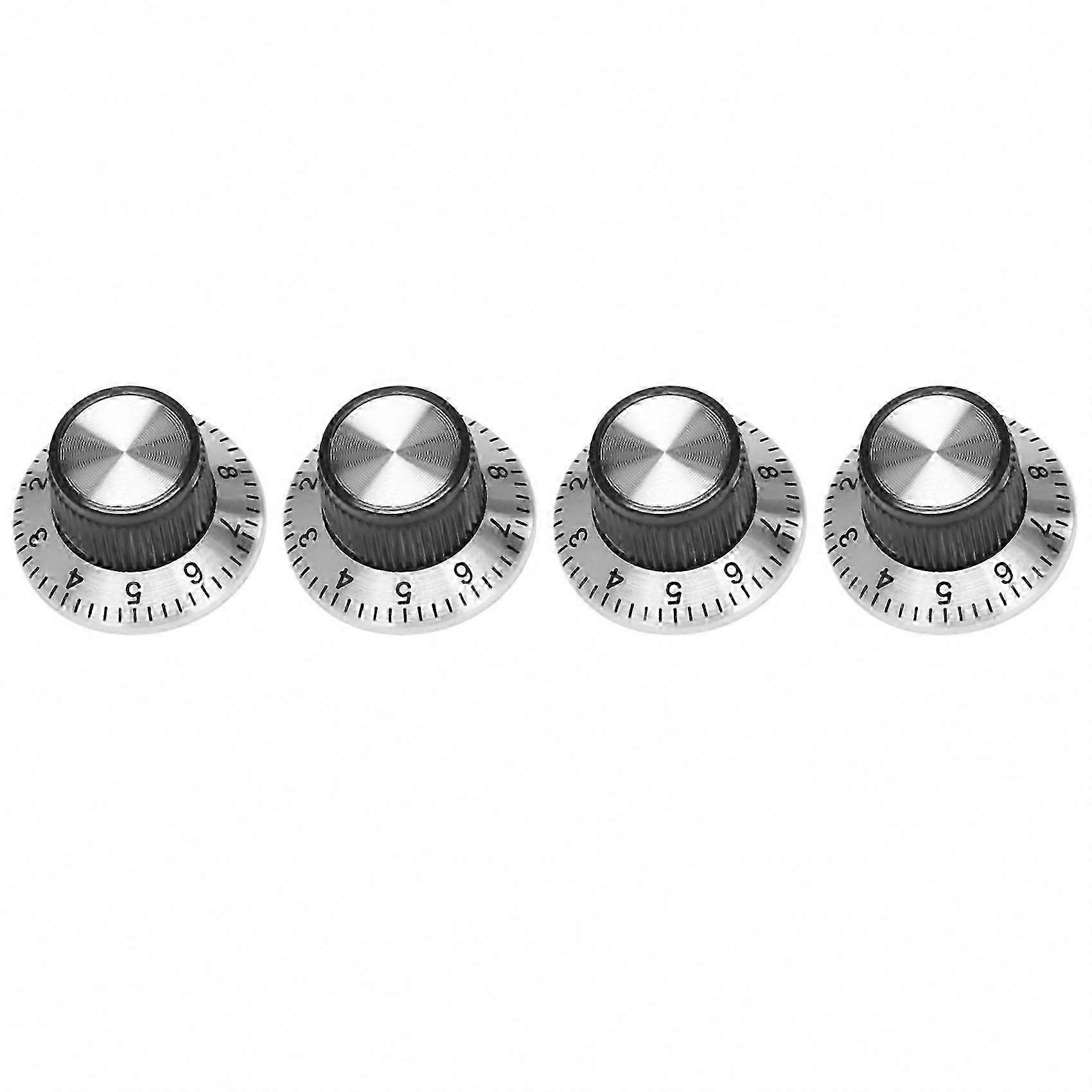 Direct Replacement 4-Pack Potentiometer Pot Metal Knobs, 0-9 Turntable for 6mm Shaft