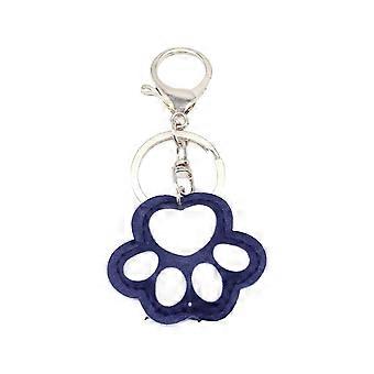 Lovely Cat Paw Key Holder PU Leather Pendant Keychain Portable Bag Charm Backpack Hanging Decoration compatible with Friend Blue