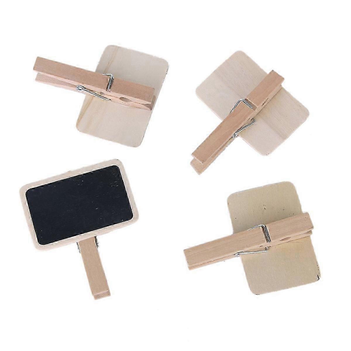 Rectangular Wooden Blackboard Clips compatible with Message Including 10Pcs Pegs