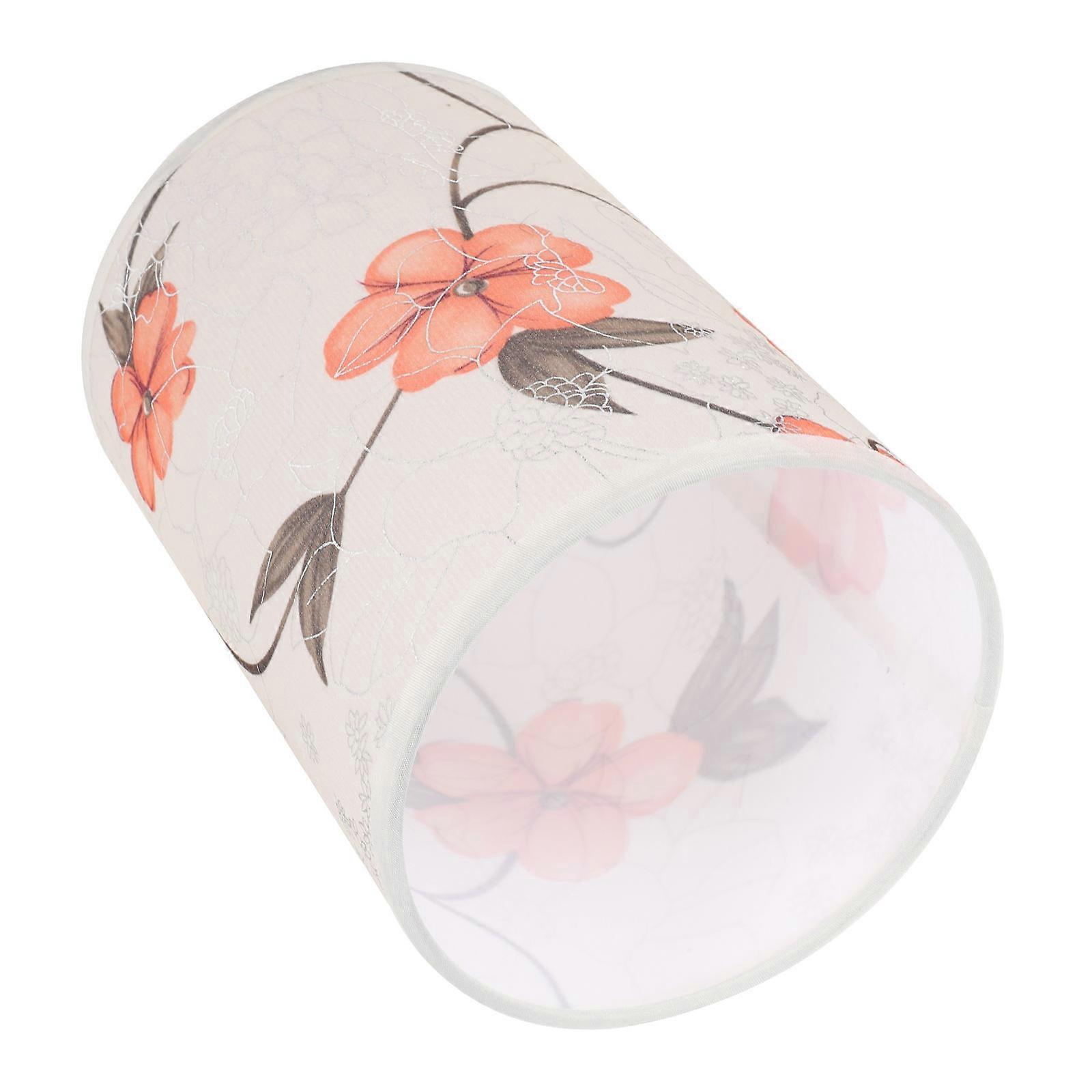 Assorted Color Round Lampshade Linen Decorative Flower Pattern