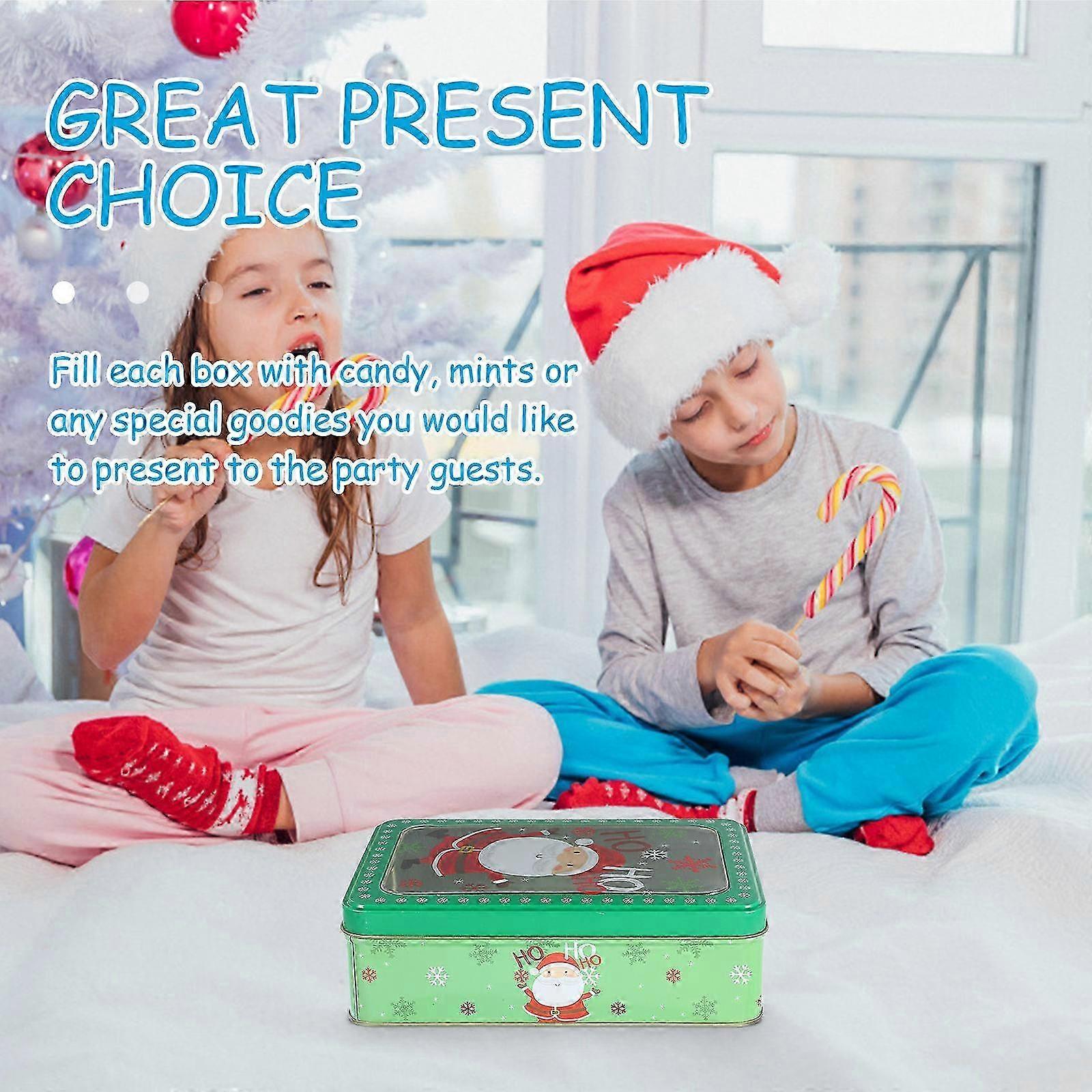 Christmas Candy Cookie Gift Boxes 2Pcs Iron Material Storage Use