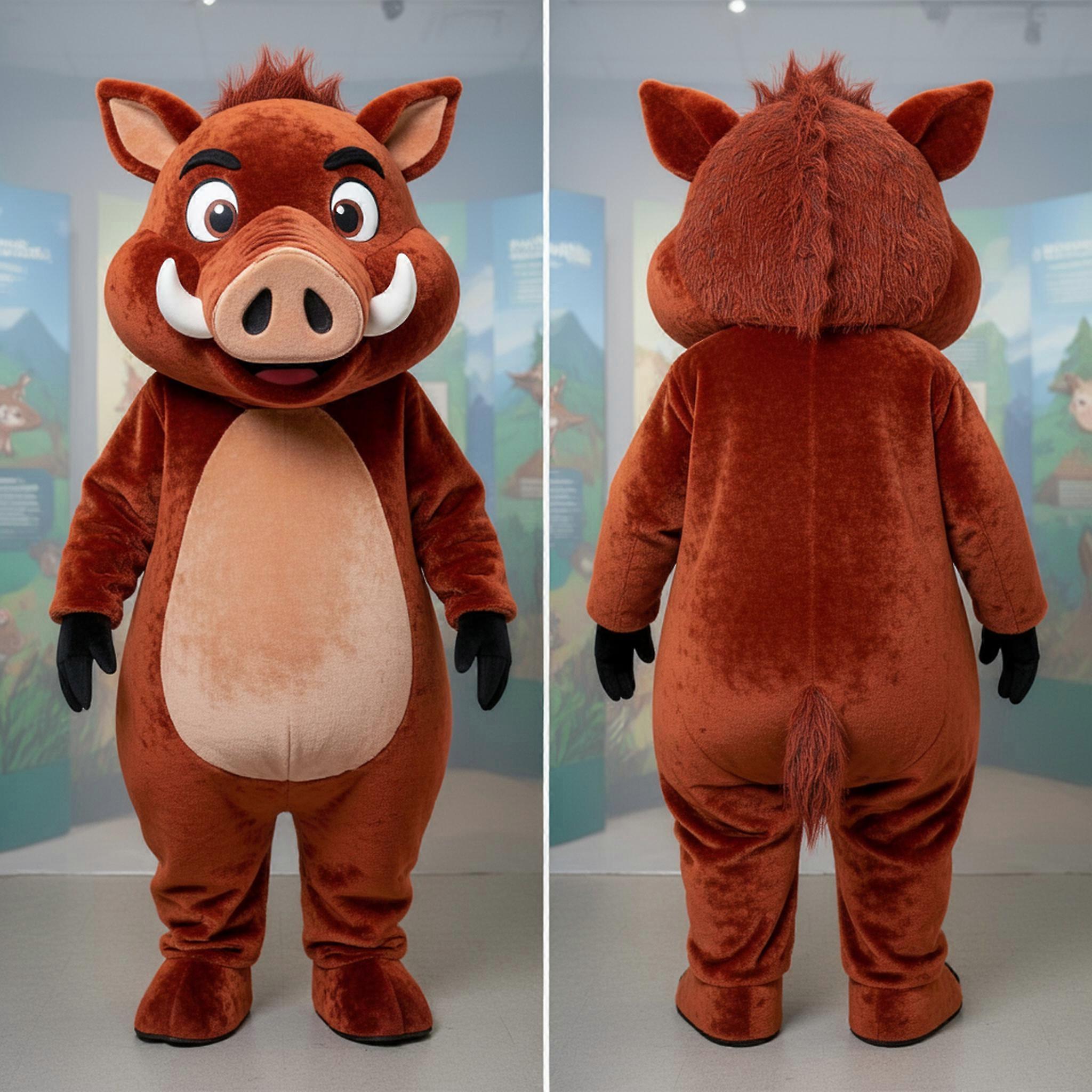 MASTICOT Rust Orange Cuddly Wild Boar Mascot