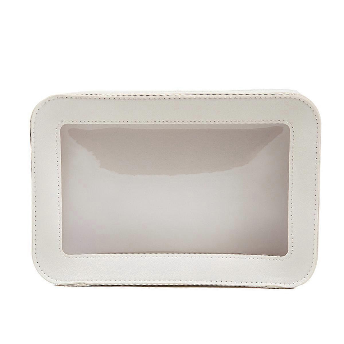 Sturdy Premium Clear Leather Makeup Bag