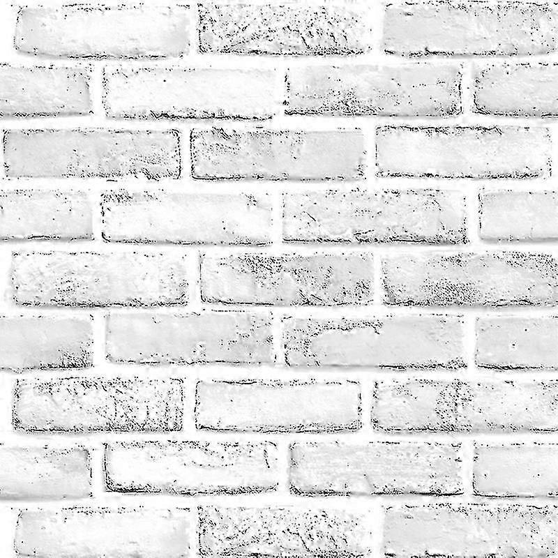 Grey White Brick Effect Waterproof Self Adhesive Wallpaper